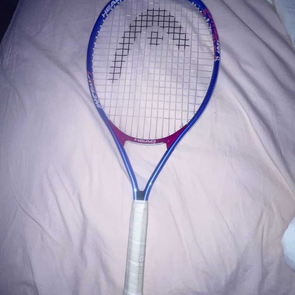 HEAD Tennis Racket with Blue and White Design